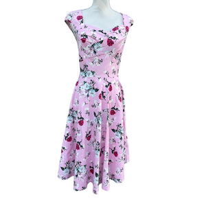 Pink Retro Midi Dress